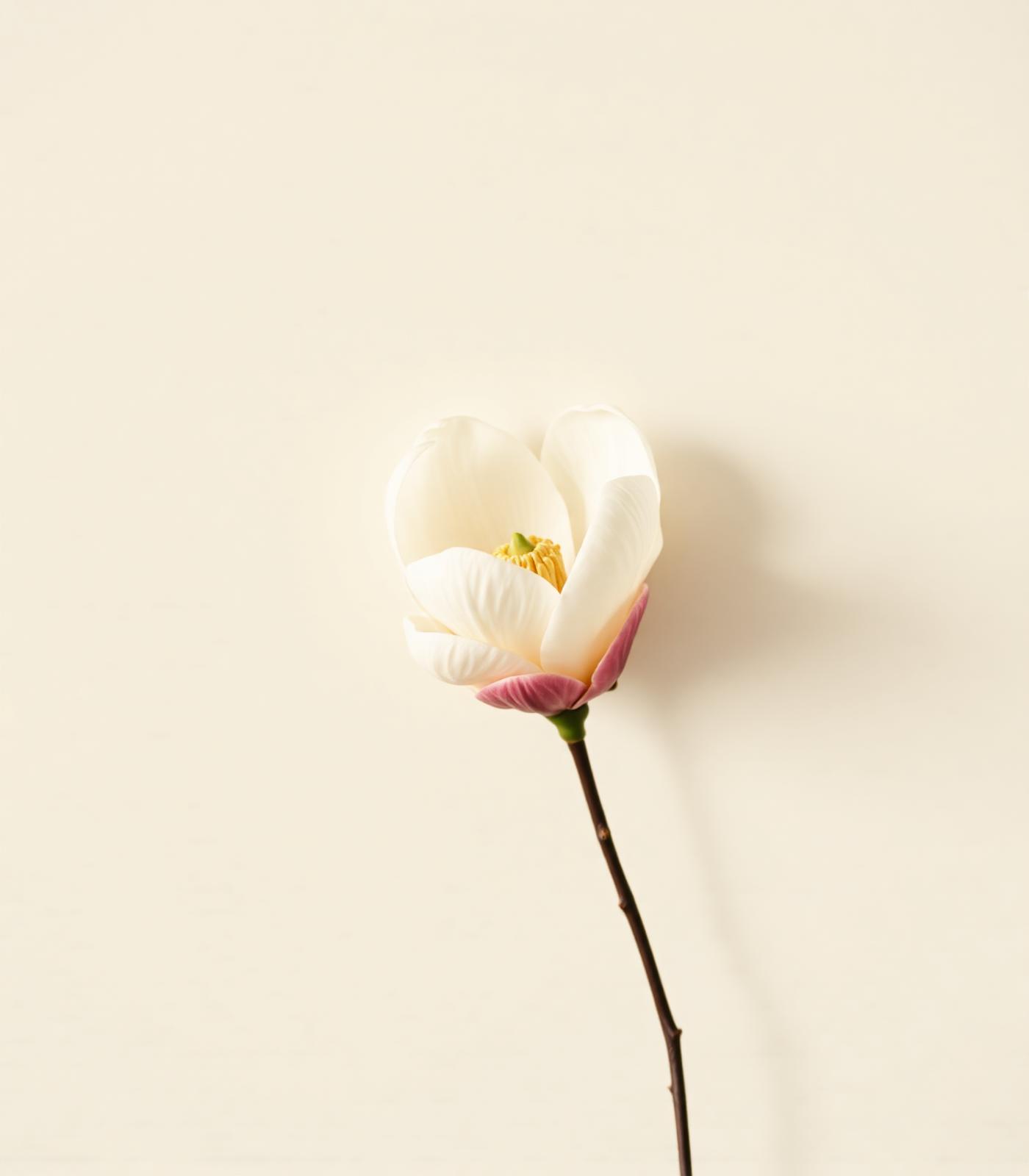 A single magnolia in bloom